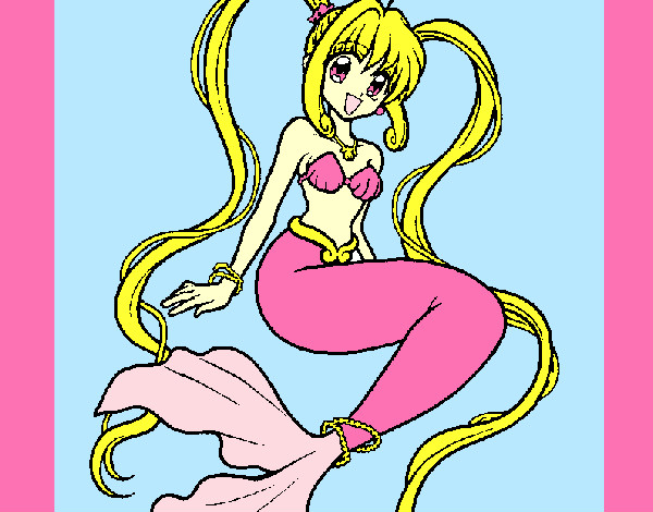 Dibujo Sirena con perlas pintado por Ririchio