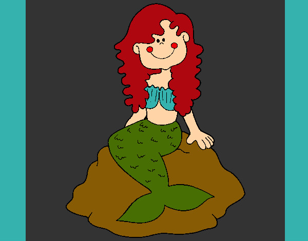 Dibujo Sirena sentada en una roca pintado por MarinaMN
