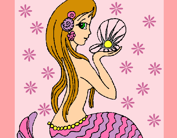 Dibujo Sirena y perla pintado por lili_17_
