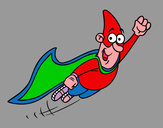 Dibujo Súper héroe volando pintado por acec