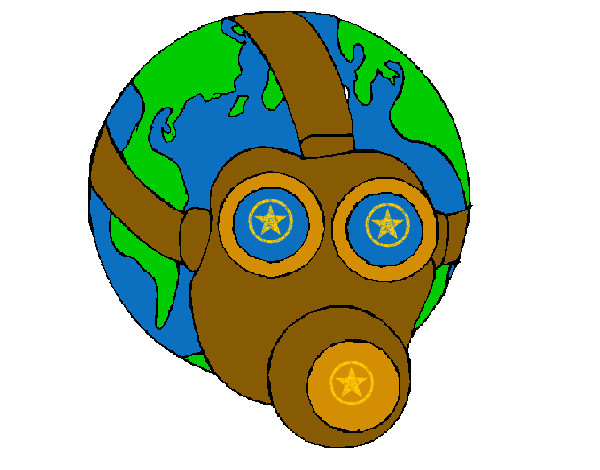 Dibujo Tierra con máscara de gas pintado por Laurapx7