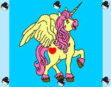 Dibujo Unicornio con alas pintado por julia2001