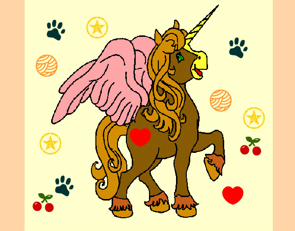 Dibujo Unicornio con alas pintado por Nadia-225