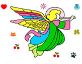 Dibujo Ángel con grandes alas pintado por monini