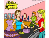 Dibujo Barbie en una tienda de ropa pintado por hpna