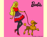 Dibujo Barbie paseando a su mascota pintado por mirela 