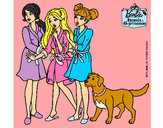 Dibujo Barbie y sus amigas en bata pintado por Amalia08