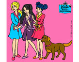 Dibujo Barbie y sus amigas en bata pintado por lia20