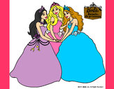 Dibujo Barbie y sus amigas princesas pintado por Amalia08