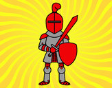 Dibujo Caballero con espada y escudo pintado por sonicx
