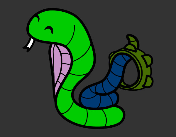 Dibujo Cobra con pandereta pintado por snatiagoG