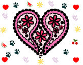 Dibujo Corazón de flores pintado por gabyprins