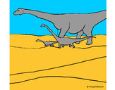 Dibujo Familia de Braquiosaurios pintado por diego76