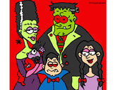 Dibujo Familia de monstruos pintado por shane