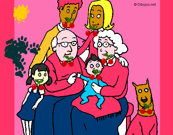 Dibujo Familia pintado por tarados