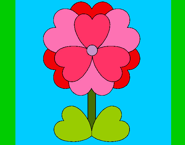 Dibujo Flor de corazones pintado por xavi-7