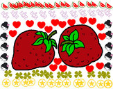 Dibujo fresas pintado por andreaxi