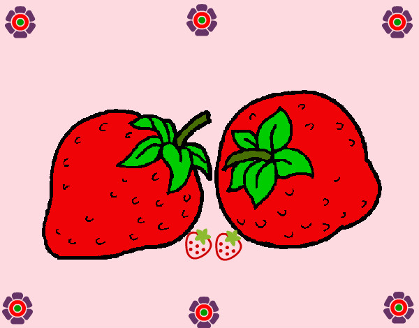 Dibujo fresas pintado por MARINE