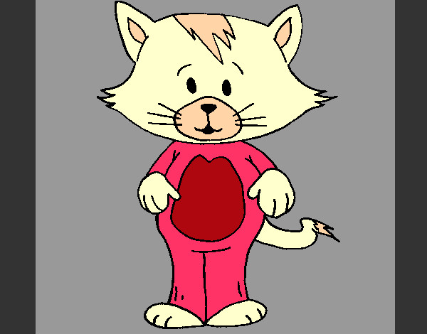 Dibujo Gato con flequillo pintado por rossemar