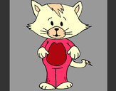 Dibujo Gato con flequillo pintado por rossemar