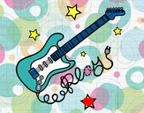 Dibujo Guitarra y estrellas pintado por popalba