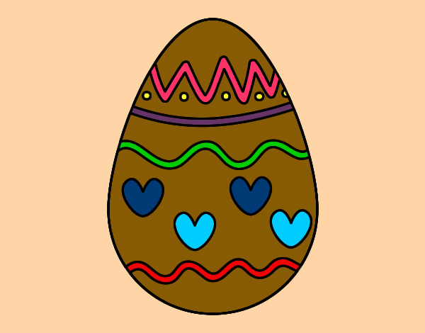 Dibujo Huevo con corazones pintado por Daaf