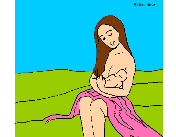 Dibujo Madre con su bebe pintado por ANTONELLA2