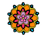 Dibujo Mándala con una flor pintado por salmai