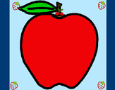 Dibujo manzana pintado por MFlorencia
