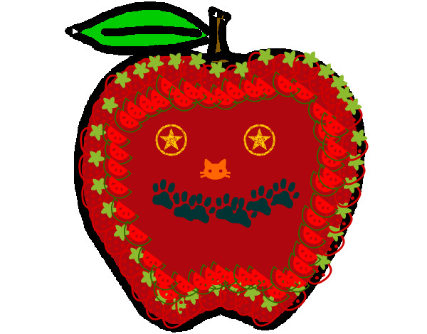 Dibujo manzana pintado por princesaje
