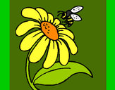 Dibujo Margarita con abeja pintado por Ririchio