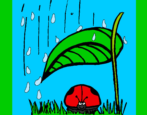 Dibujo Mariquita protegida de la lluvia pintado por Ririchio
