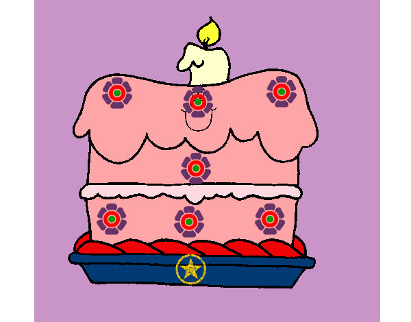 Dibujo Pastel de cumpleaños pintado por Yorman