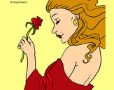 Dibujo Princesa con una rosa pintado por Sheilawapa
