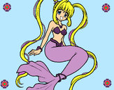 Dibujo Sirena con perlas pintado por valero2992