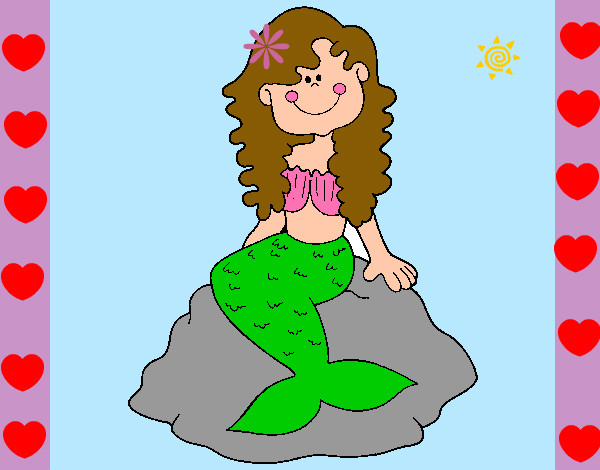 Dibujo Sirena sentada en una roca pintado por Annie963
