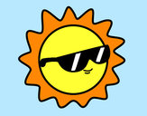 Dibujo Sol con gafas pintado por nickname12