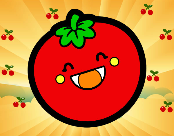 Dibujo Tomate sonriente pintado por pachipachi