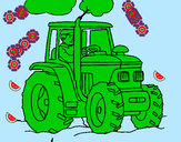 Dibujo Tractor en funcionamiento pintado por nickname12