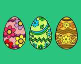 Dibujo Tres huevos de pascua pintado por nickname12