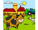 Dibujo Vaca en la granja pintado por lamorales