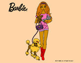 Dibujo Barbie con sus mascotas pintado por mirela 