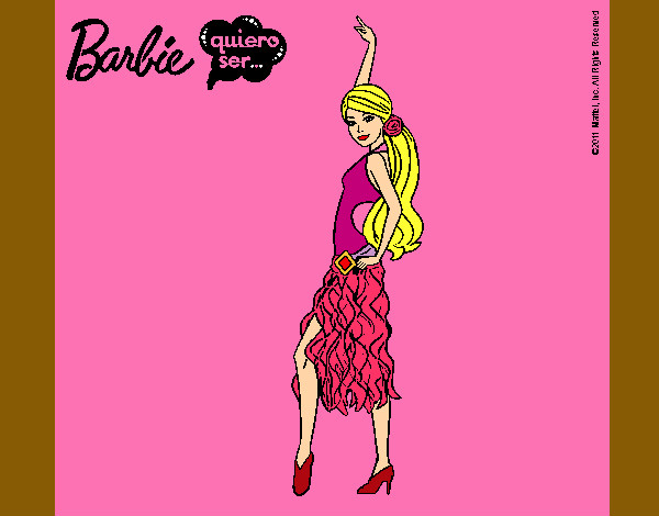 Dibujo Barbie flamenca pintado por laudra