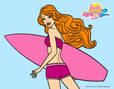 Dibujo Barbie surfera pintado por Fabox