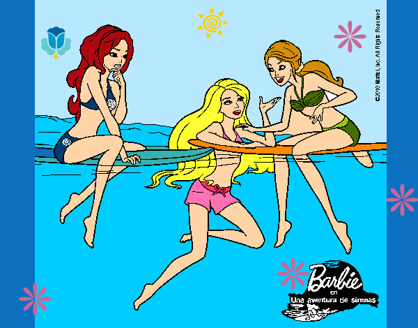 Dibujo Barbie y sus amigas pintado por nakary 