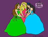Dibujo Barbie y sus amigas princesas pintado por anmo10