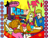 Dibujo Barbie y sus amigos en la heladería pintado por mirela 