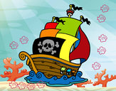 Dibujo Barco de piratas pintado por Derek8a
