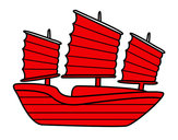 Dibujo Barco oriental pintado por valeruchi