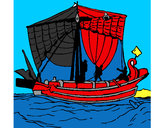Dibujo Barco romano pintado por gogo